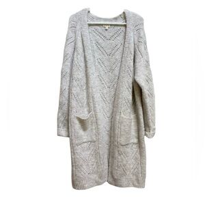 Pol Chunky Tan Long Sleeve Sweater Cardigan | Small